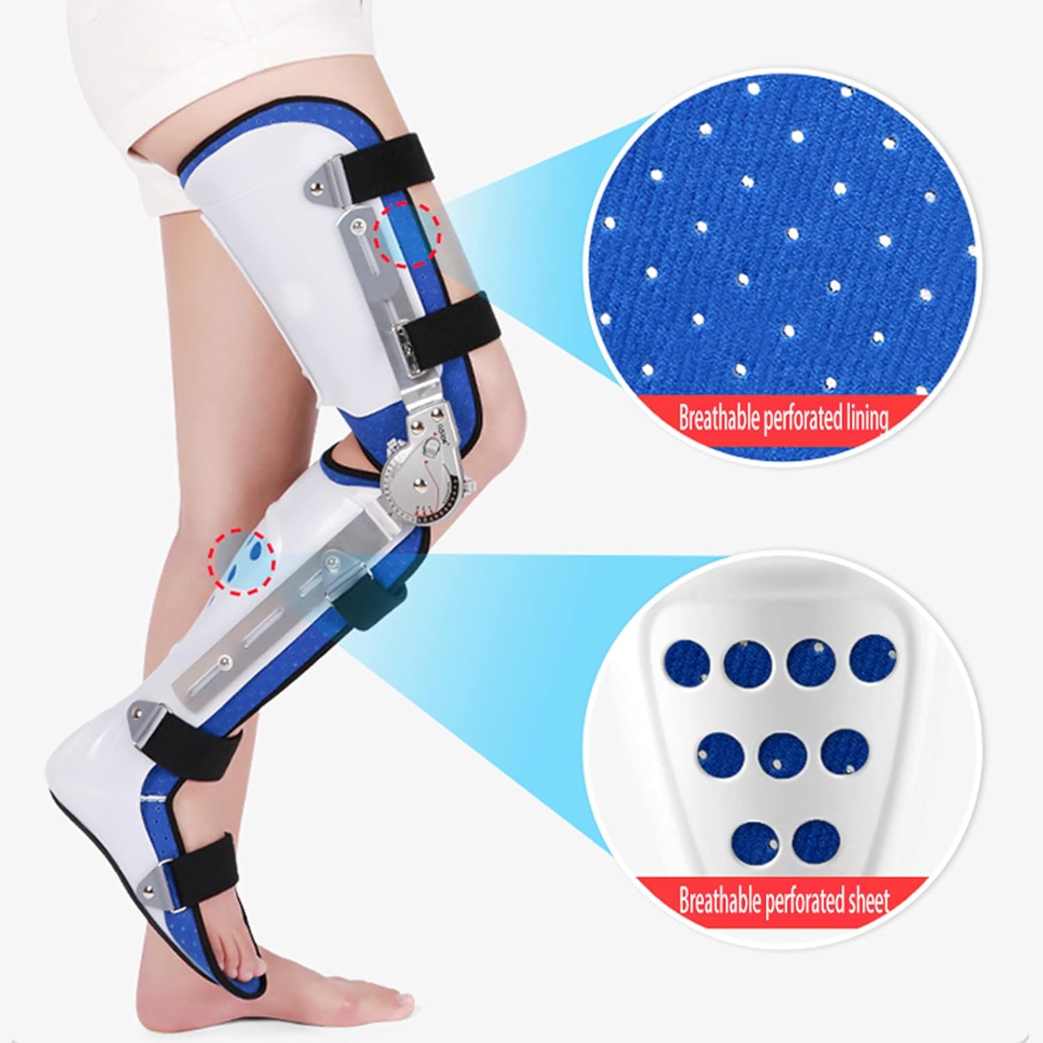 Knee Support Brace Hip Knee Ankle Foot Orthosis with Walking Boots Brace Adjustable Help Knee Regain Original Functional (Right S)