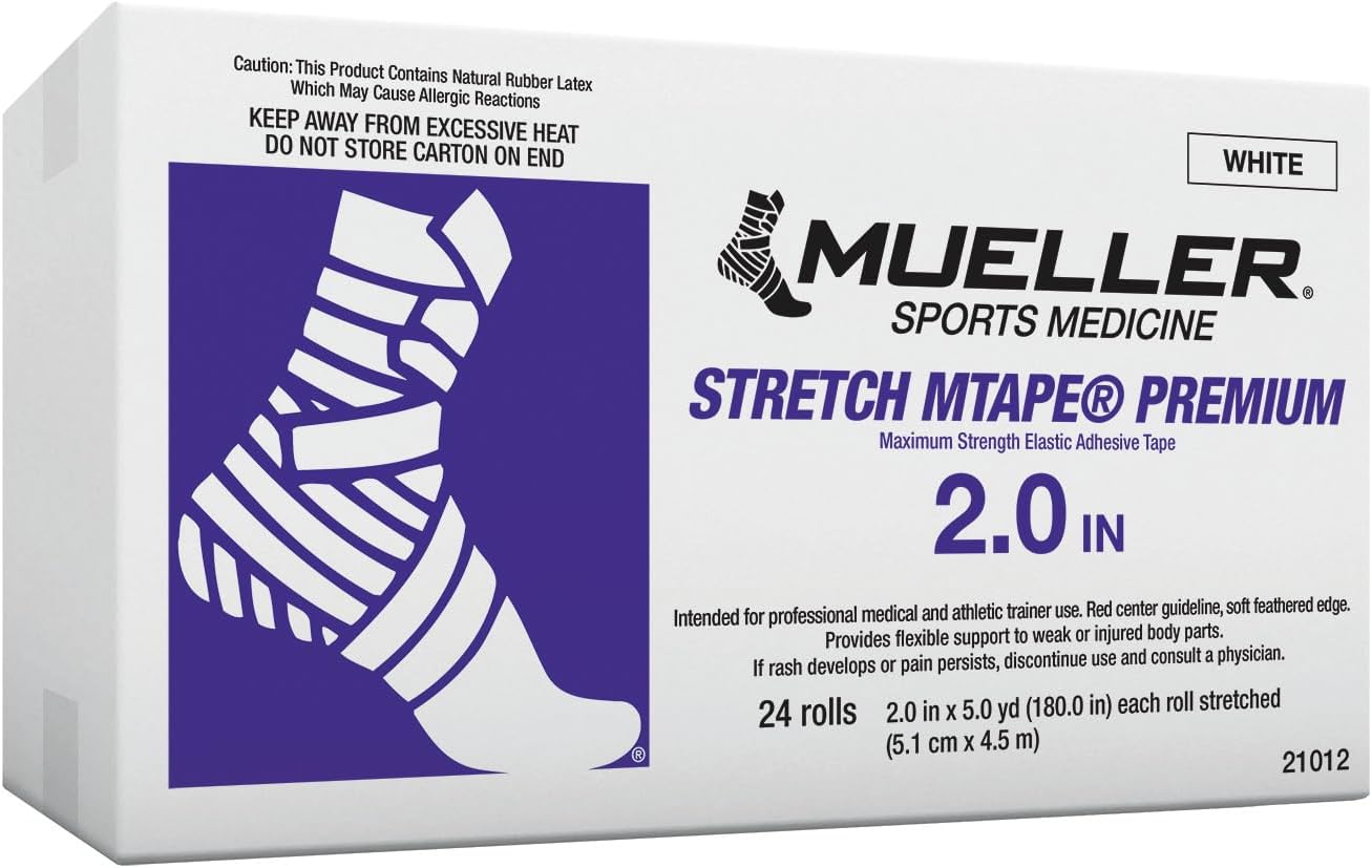 MUELLER Sports Medicine Stretch MTape Premium Rolls, Quality Athletic Tape, Easy to Tear for Fast & Effective Taping, 2