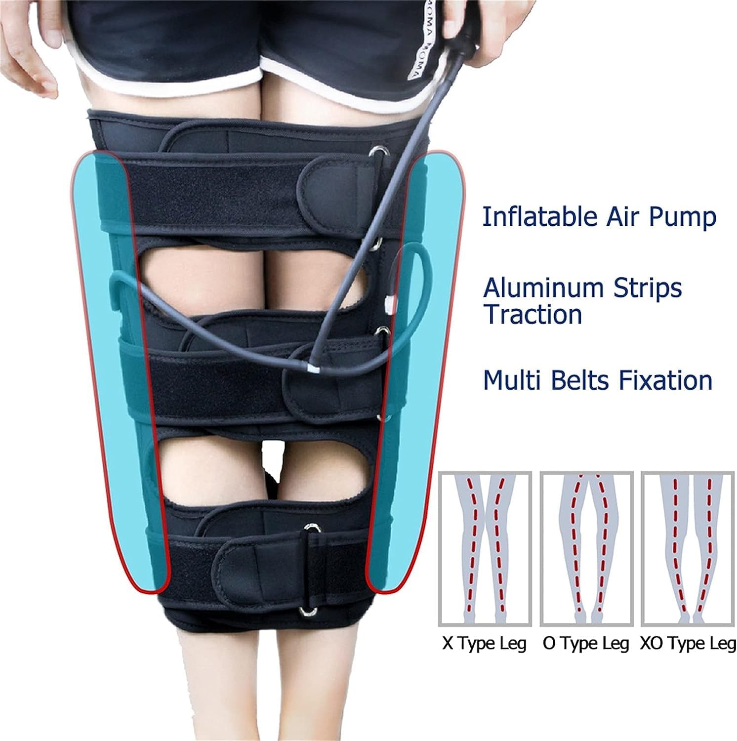 O/X Type Leg Effective Correction Belt Curved Knee Valgum Posture Corrector Beauty Leg Band Double Kneecap Compression Knee Brace,A (A)