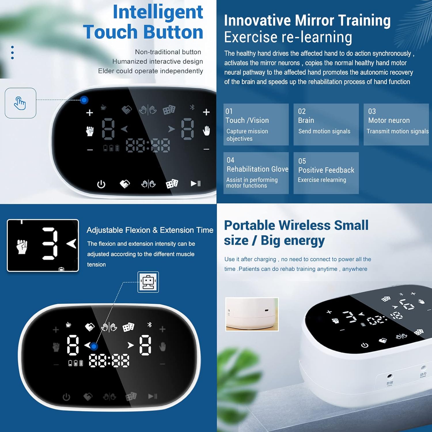 Physical Therapy Equipment Soft Robotic Hand Recovery Machine for Stroke Finger Orthotics Trainer with Single Finger Training,for Stroke Hemiplegia Patients Tendons Exercise,RightHand-7age(child)