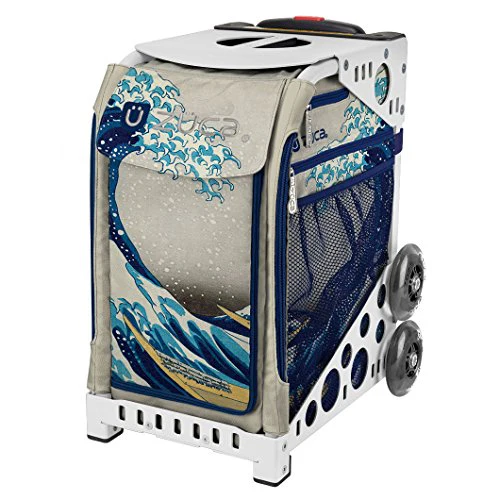 Zuca Great Wave Sport Insert Bag & White Frame with Flashing Wheels