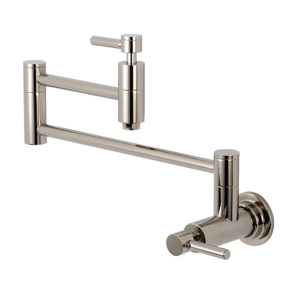 Kingston Brass Concord Wall Mount Pot Filler Faucet, Polished Nickel (KS8106DL)