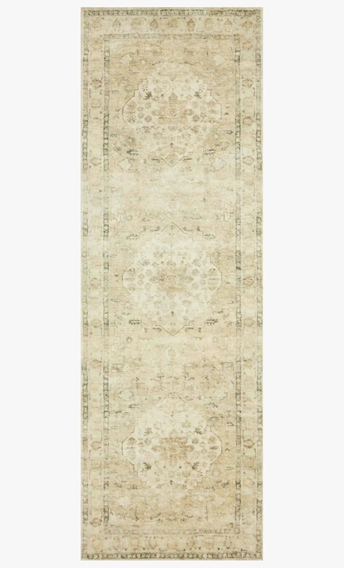 Loloi II Rosette Collection - Traditional Power Loomed Rug in Sand & Ivory (ROS-05)