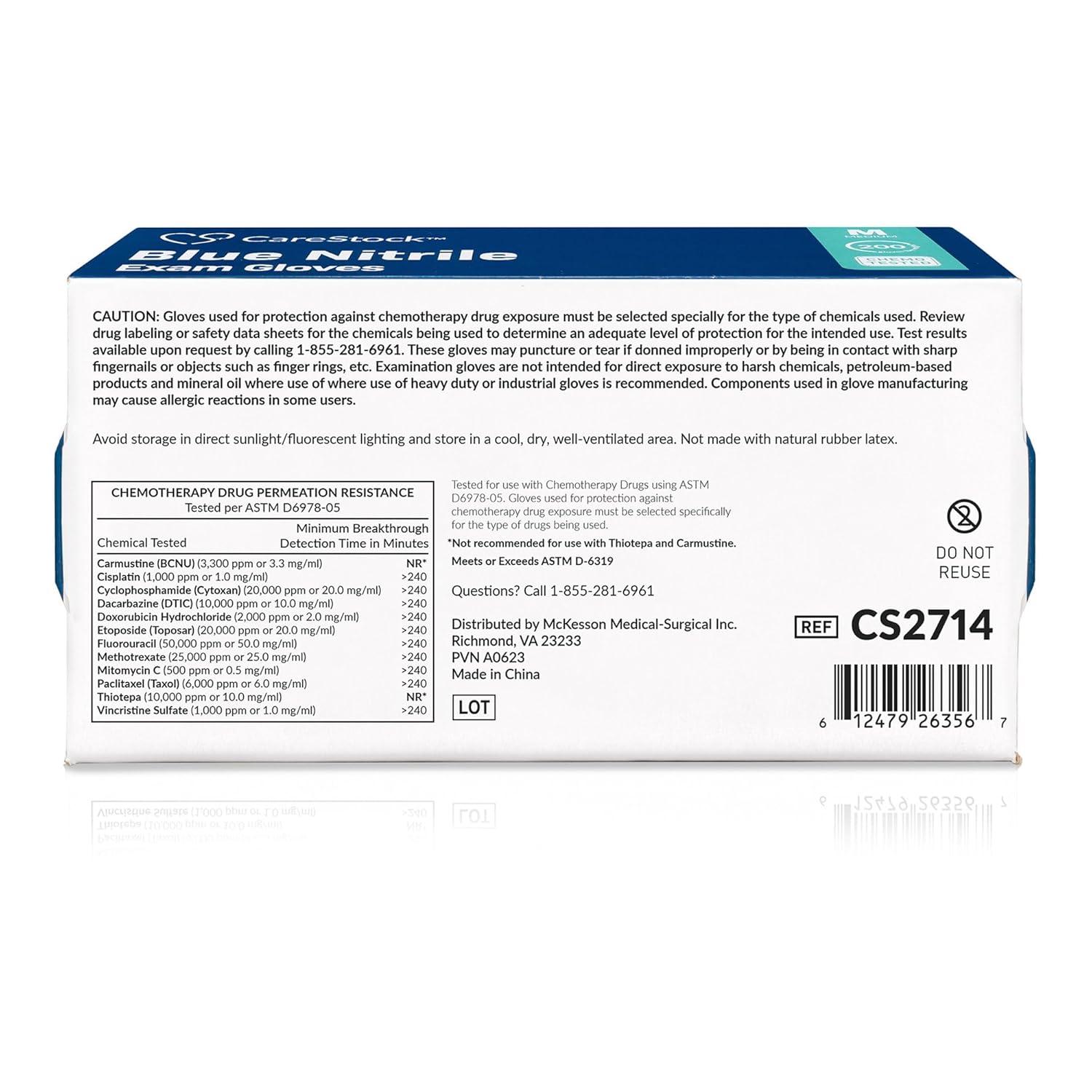 CareStock Blue Nitrile Exam Gloves [2000 Count] Disposable, Powder-Free, Latex-Free, Food Safe, Medical Grade, Chemical Resistant, Medium, 200 Count, 10 Boxes