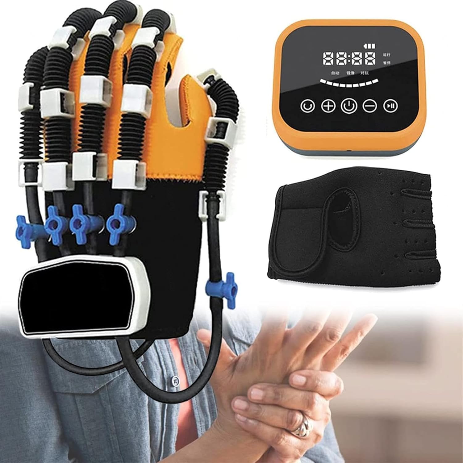 Rehabilitation Robot Gloves Hand Dysfunction Patient Training Device with Remote Control/Single Finger Training,Right-L