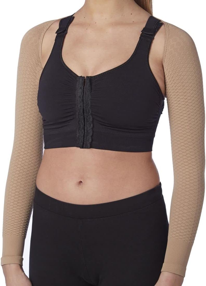 CzSalus Flat Knit High Compression Massaging arms Sleeves for Lipedema, Lymphedema Diseases Big ARMS