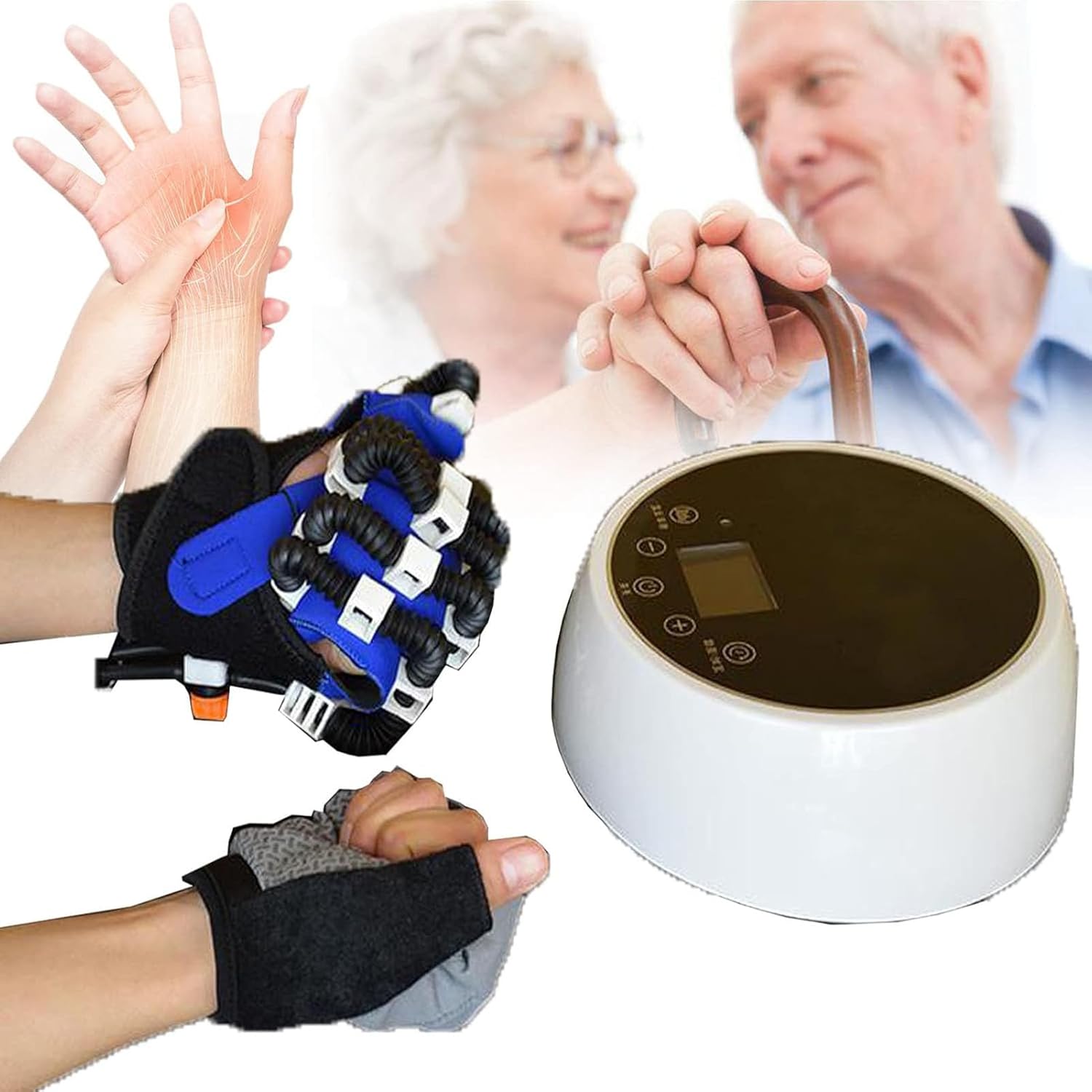 GaRcan Rehabilitation Robot Gloves,Hand Device for Stroke Hemiplegia Finger Straightening Brace Guard,Control The Spasms And Stiffness Of The Fingers,Pneumatic Does Not Damage The Hand