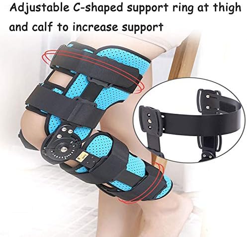 Unisex Universal Hinged Knee Brace Adjustable Leg Stabilizer Post-Op Knee Brace for Recovery Stabilization for ACL, PCL, MCL or LCL(