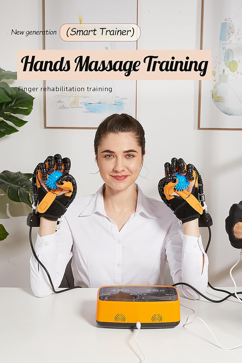 Rehabilitation Robot Gloves for Both Hands, Finger Training Equipment for Elderly People, Hemiplegia Hand Stroke Recovery Strengthening Device Robotic Gloves