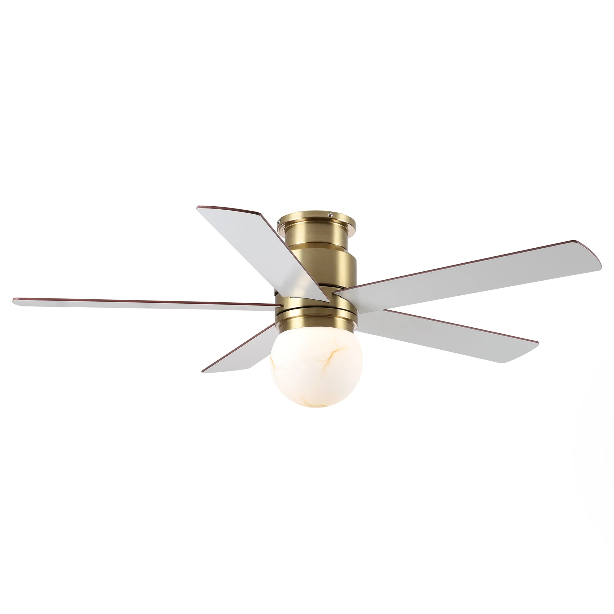 Parrot Uncle 52-Inch Fanny Double-Sided Blades Flush Mount LED Ceiling Fan with Remote Control (F6033GD)