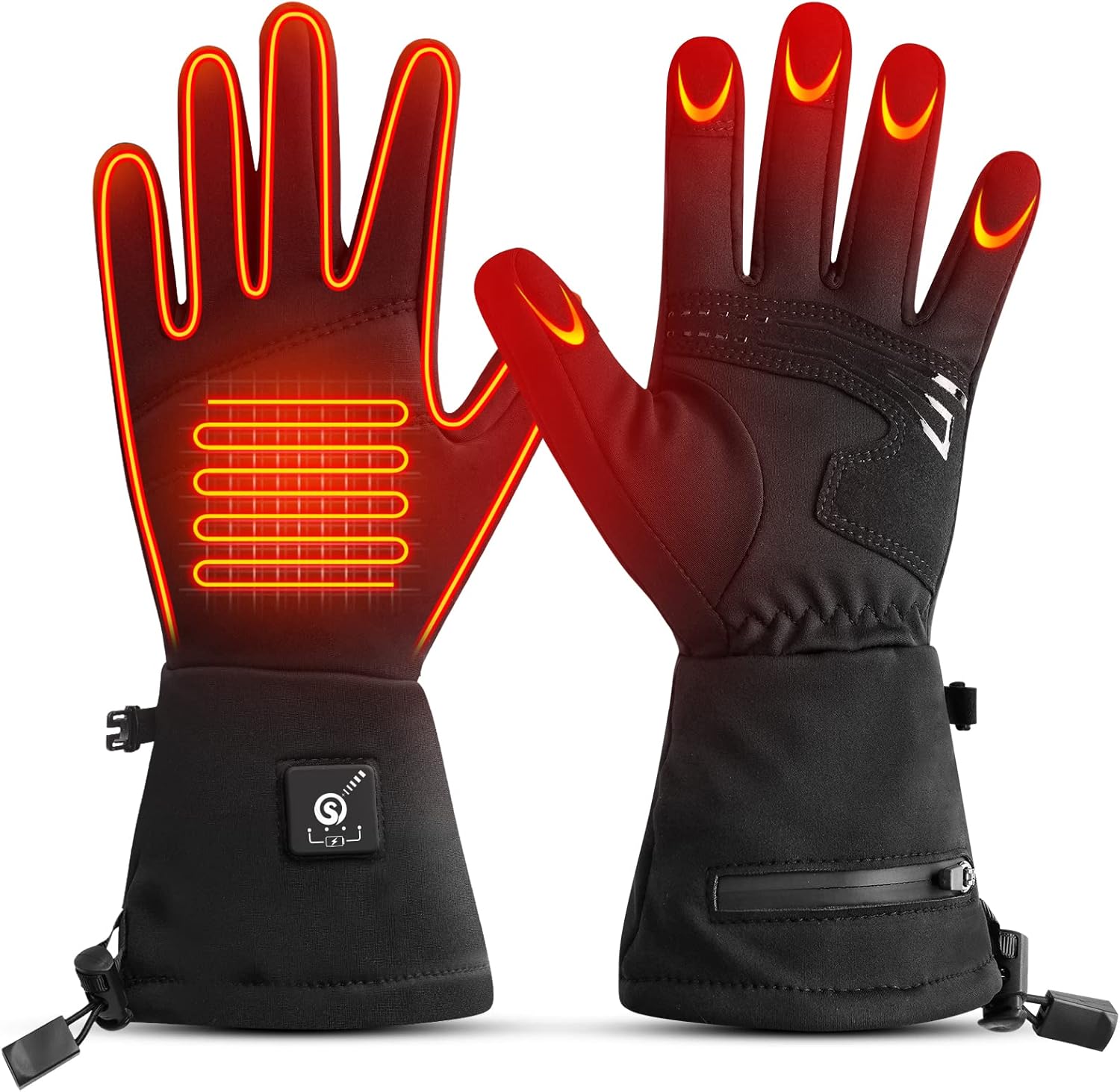 Heated Glove Liners, Upgraded Winter Gloves for Men Women Rechargeable Battery Electric Thermal Thin Gloves Windproof for Skiing Snowboarding Hiking Cycling Hunting