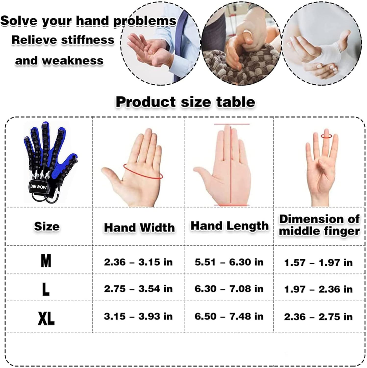 3nd Generation Upgrade Rehabilitation Robot Gloves Both Hand Finger Training Stroke Hand Splint Finger Orthosis Functional Hand Splint for Long-Term Relief(Size:XL Code,Color:Left Hand)