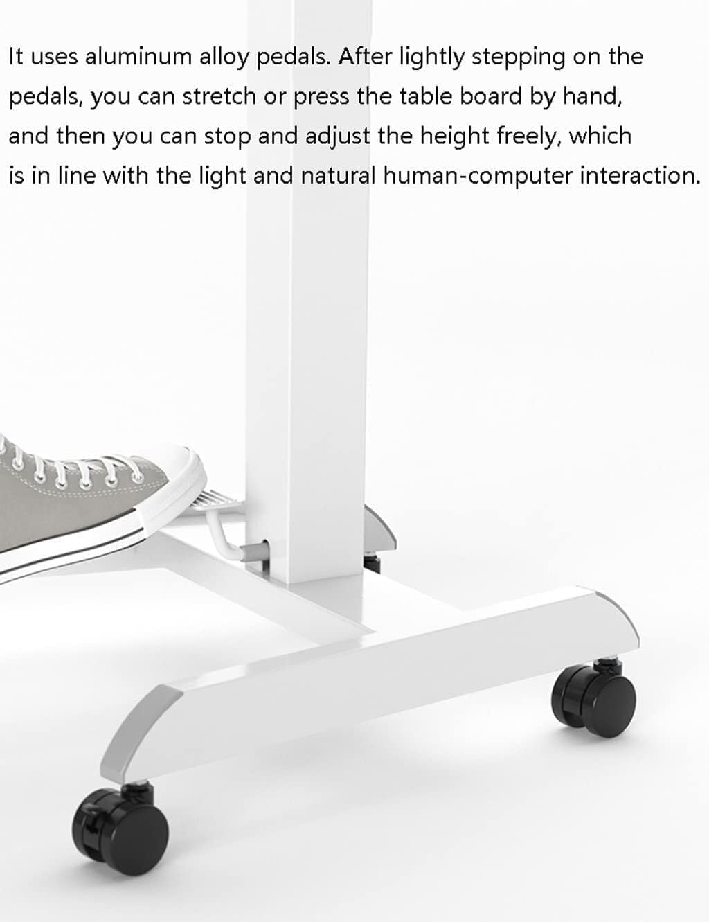 Adjustable Overbed Table with Wheels, Mobile Laptop Computer Standing Desk for Bedside, Home & Office Use