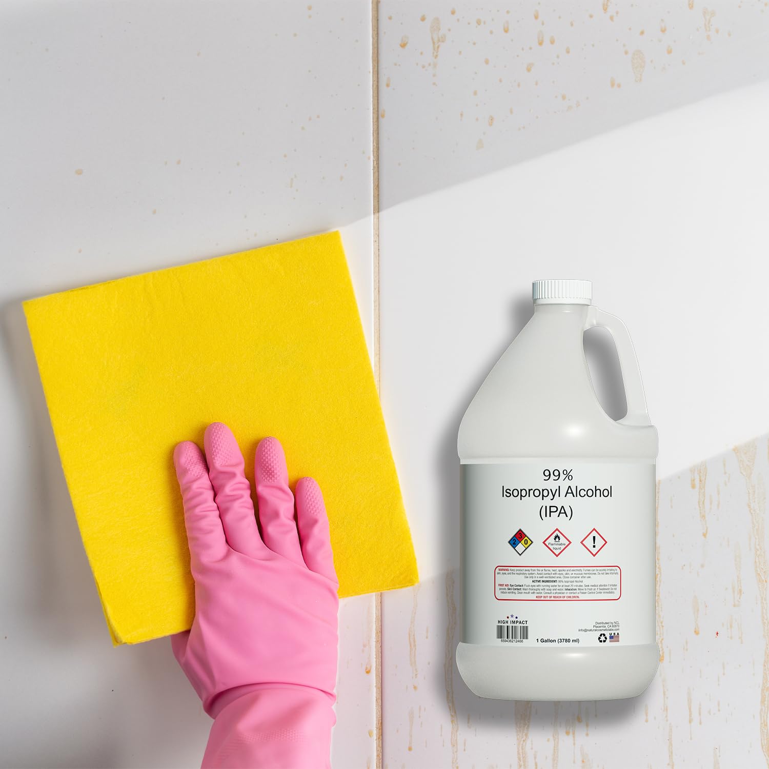 High Impact 99% Isopropyl Alcohol (IPA) Gallon - Made in The USA - Pack of 4-128 fl oz Each