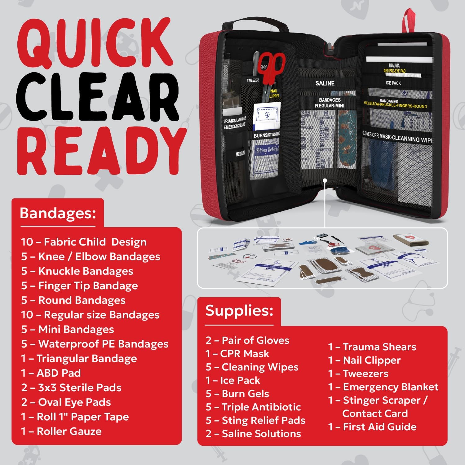 Children’s First Aid Kit + Refill Pack | Complete Family Safety Bundle Designed by a Firefighter/Paramedic | Premium Supplies, Easy Organization, Perfect for Home, School & Travel