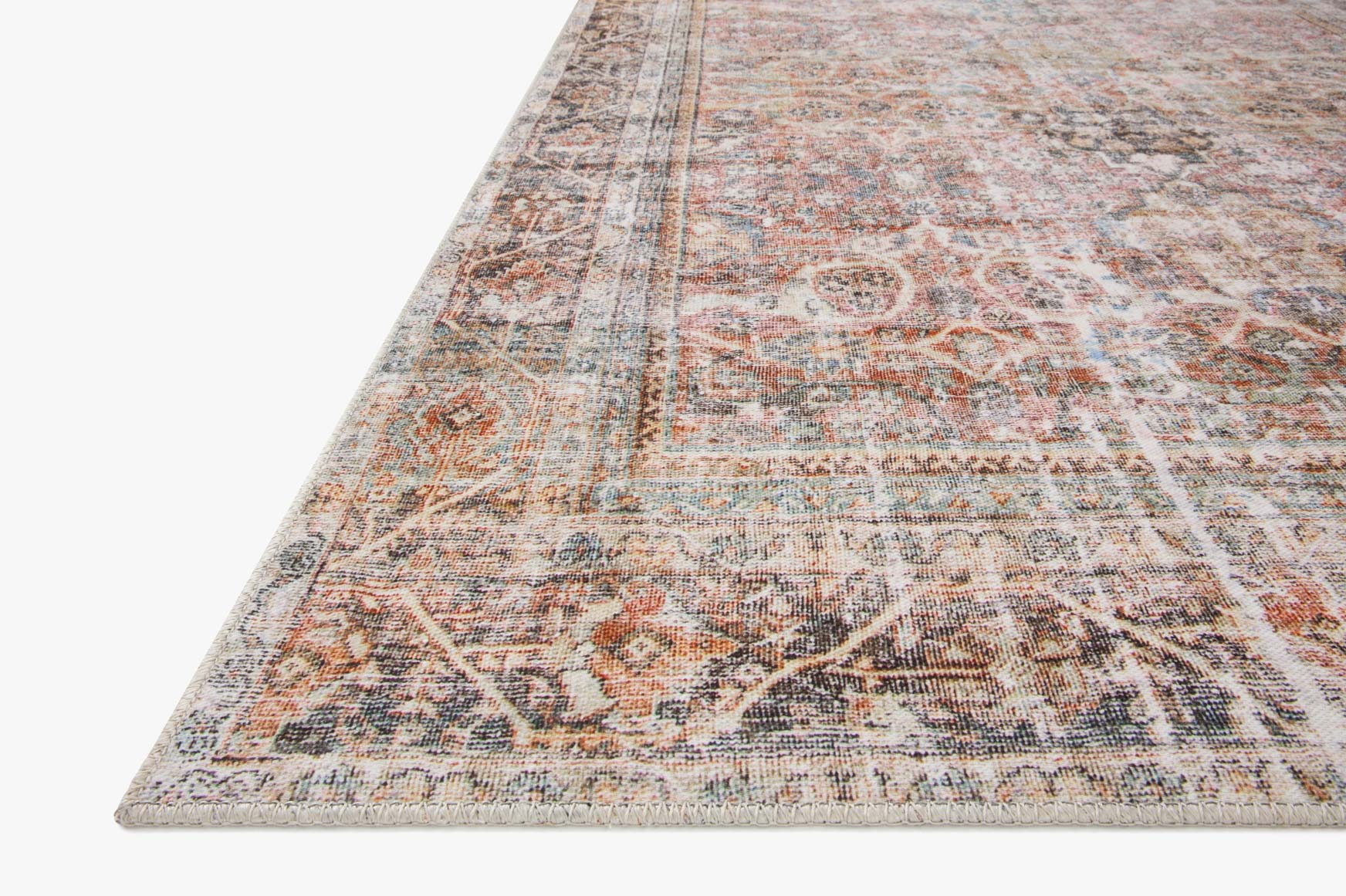 Loloi II Adrian Collection - Traditional Power Loomed Rug in Sunset & Charcoal (ADR-05)