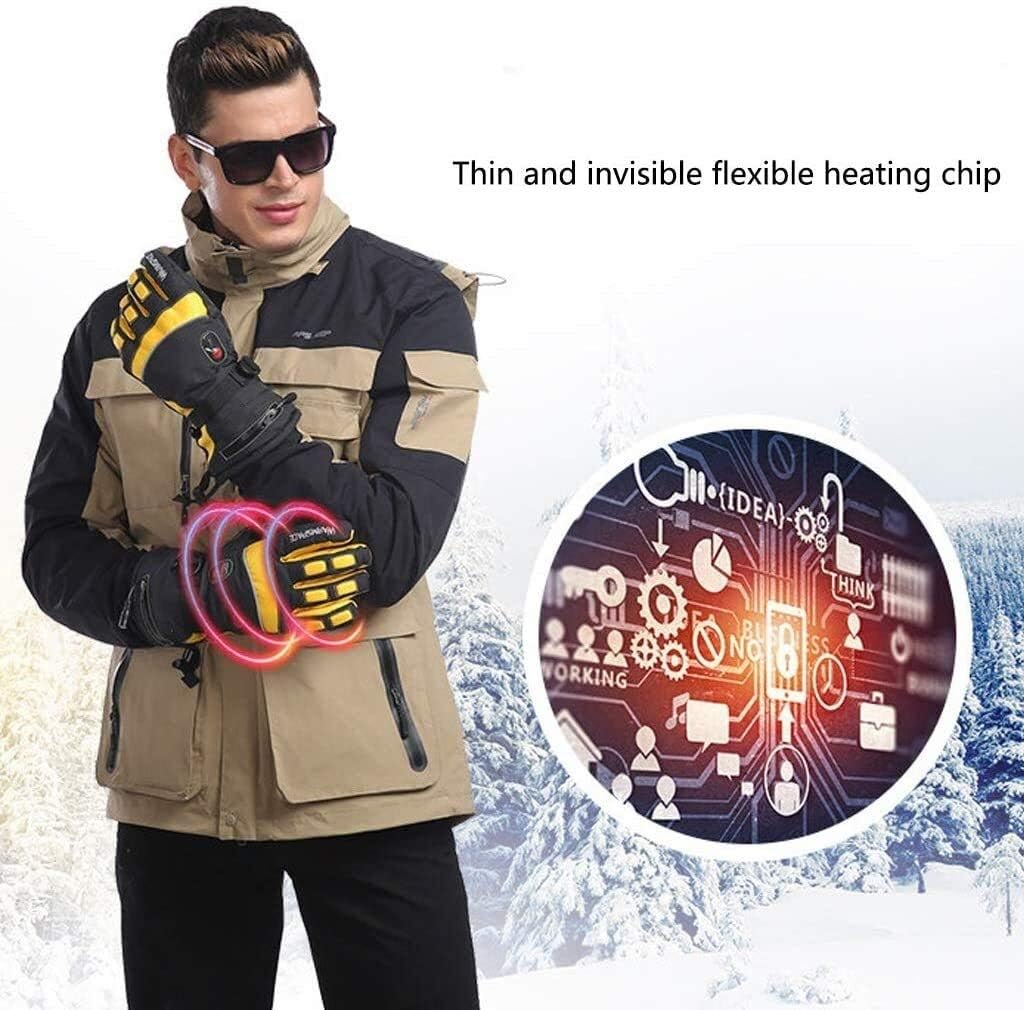 Rechargeable Men's and Women's Heated Waterproof Gloves, 5 Layers of Warmth and Three Gears, Suitable for Cold Weather