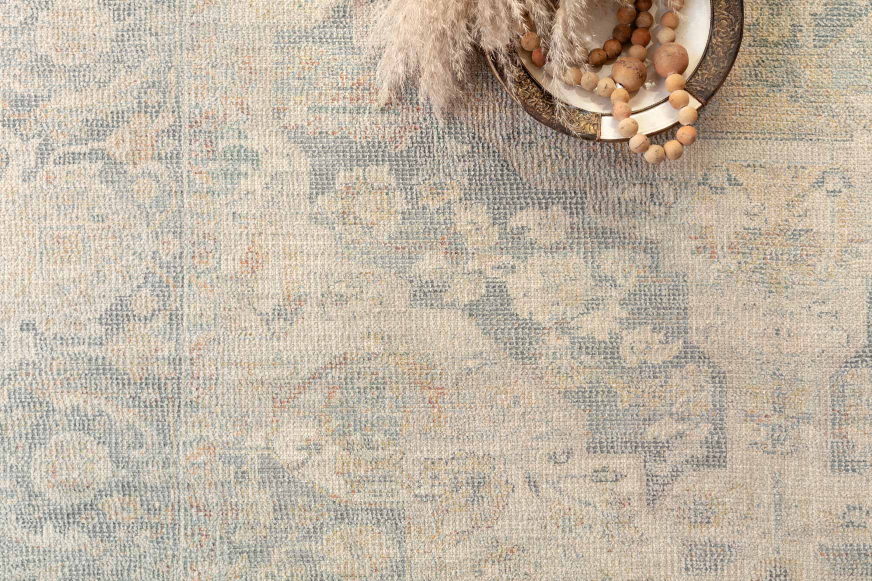 Loloi Priya Collection - Transitional Hand Woven Rug in Bone & Bluestone (PRY-08)
