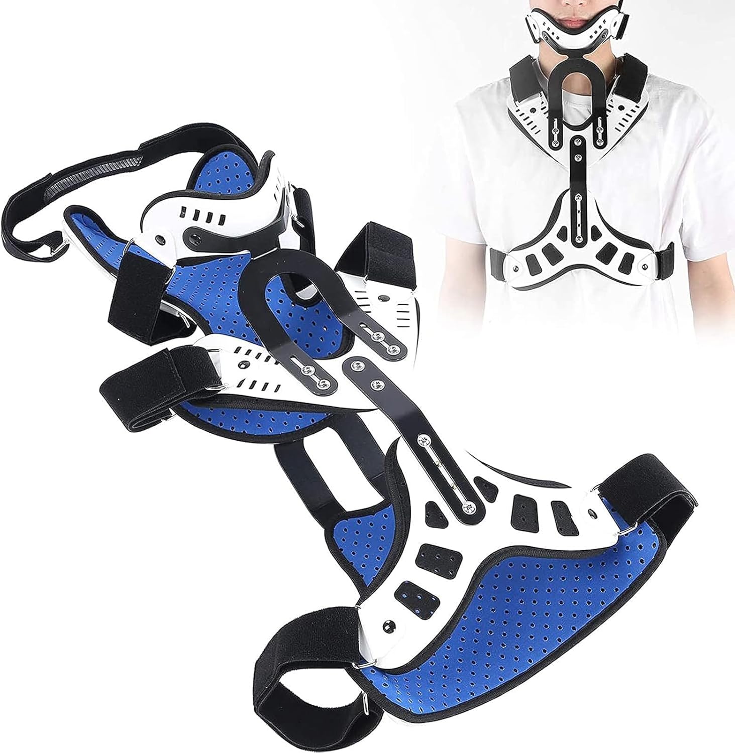 Posture Corrector, Neck Spine Orthosis Brace, Lumbar Spine Orthosis Head and Neck Orthosis, Adjustable Cervical Thoracic Orthosis Lumbar Support Back Posture,