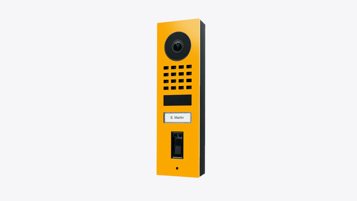 DoorBird D1101FV Fingerprint 50 Surface-Mount IP Video Door Station in Signal Yellow, RAL 1003
