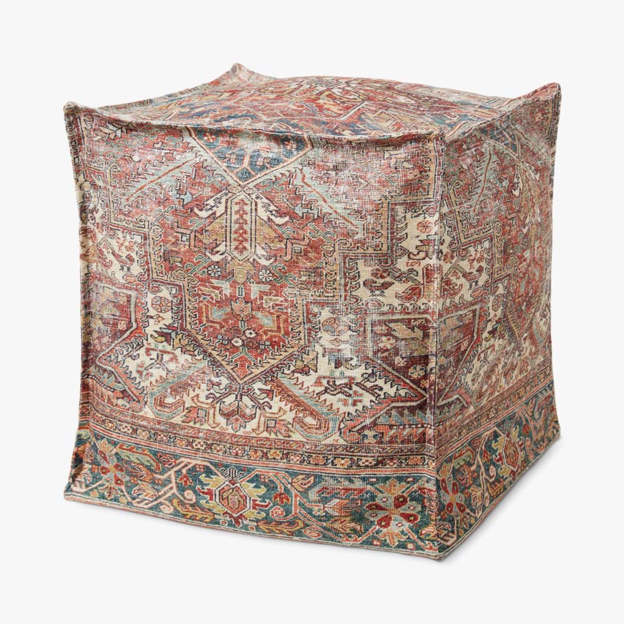 Loloi Poufs Collection - POUF Machine Woven Rug in Rust (LPF0024)