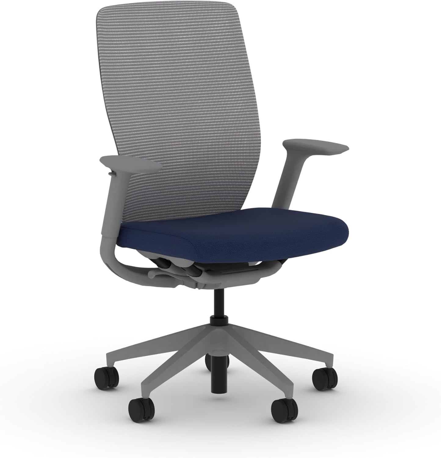 HON Flexion Mesh Office Chair, Height Adjustable Arms, Office Chair with Lumbar Support, Titanium Mesh, Titanium Frame, Indigo