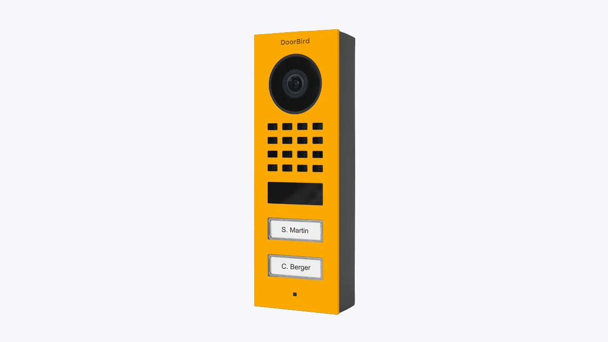 DoorBird D1102V Surface-Mount IP Video Door Station in Signal Yellow, RAL 1003