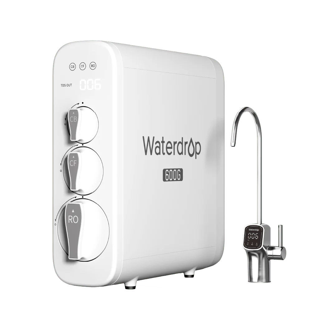 Waterdrop Reverse Osmosis System, 8 Stage Tankless Reverse Osmosis Water Filter, NSF/ANSI 42 & 53 & 58 & 372 Certified, Under Sink RO System, 2:1 Pure to Drain, Smart LED Faucet (WD-G3P600)