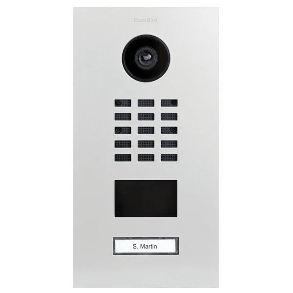 DoorBird D2101V IP Video Door Station, 1 Call Button in Grey White, RAL 9002