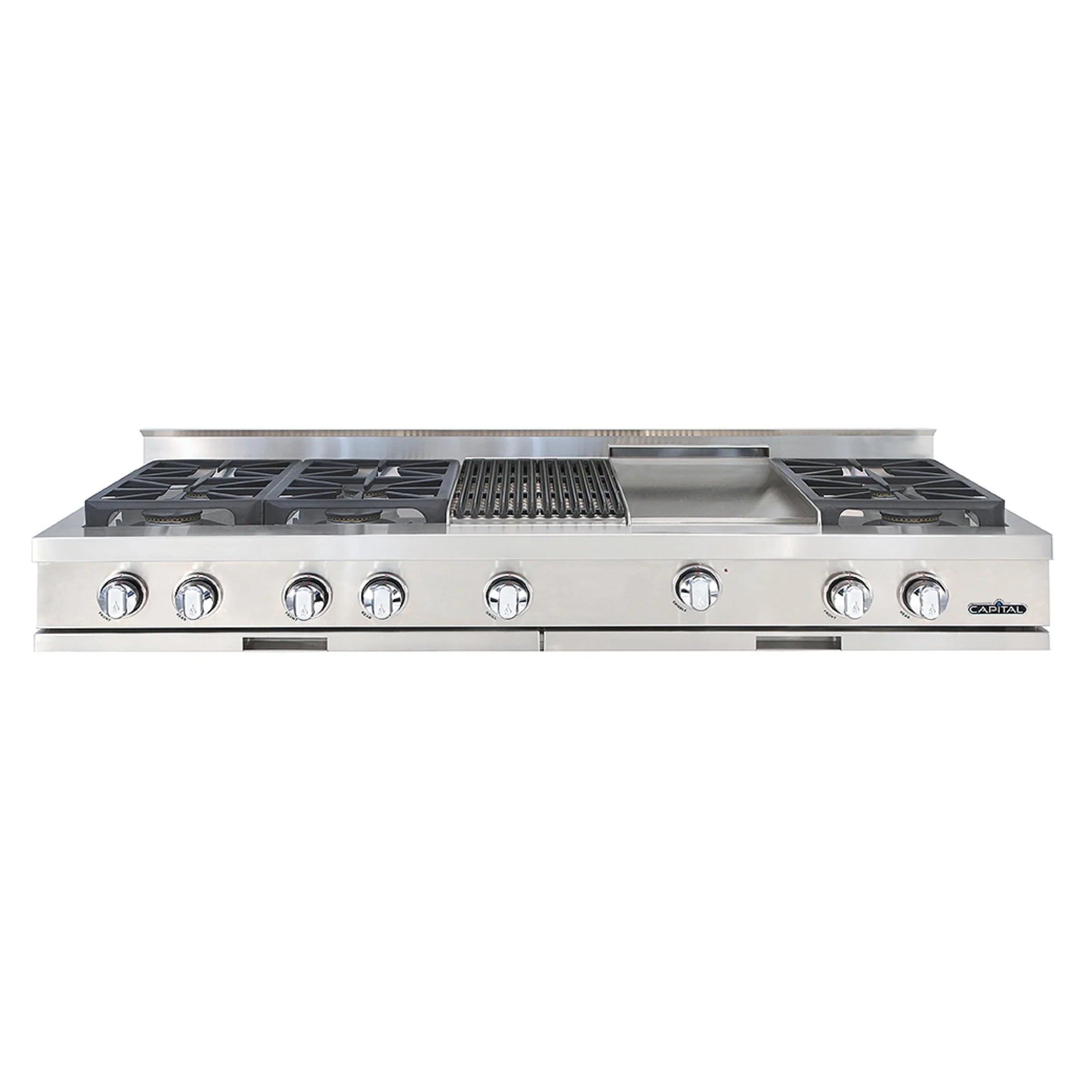 Capital 60-Inch Rangetop in Stainless Steel with 6 Sealed Burners, Grill, & Griddle (GRT604BG2)