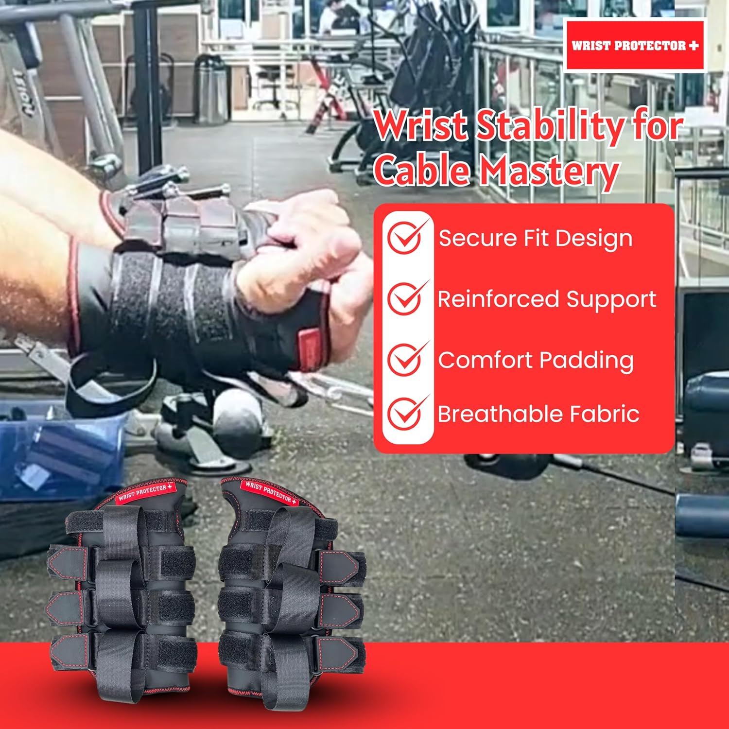 Right & Left Hands Free Pain Management Weightlifting Wrist Support for Gym - Adjustable Straps Brace Non-Slip Grip for Gym, CrossFit, Strength Workouts - Eliminate the Pain Embrace the Gain
