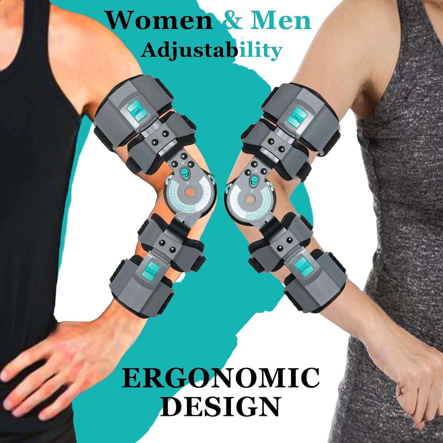 Hinged ROM Elbow Brace, Adjustable Post-Op Splint Stabilizer for Post-Op, Surgery Recovery, Ligament and Tendon Repairs and Dislocation, Left