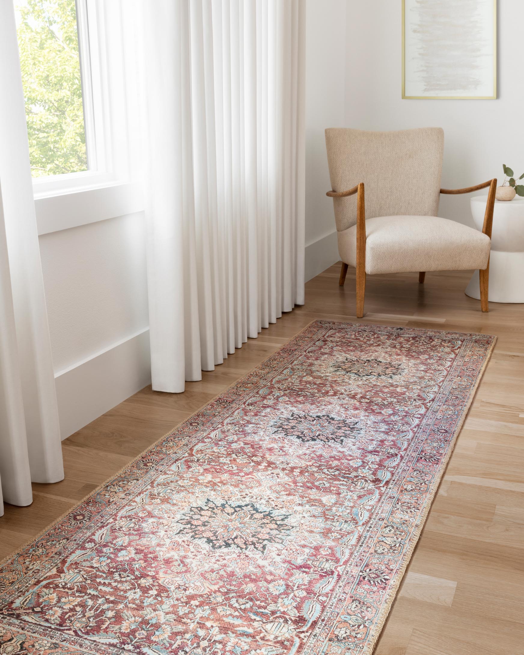 Loloi II Wynter Collection - Traditional Power Loomed Rug in Tomato & Teal (WYN-05)