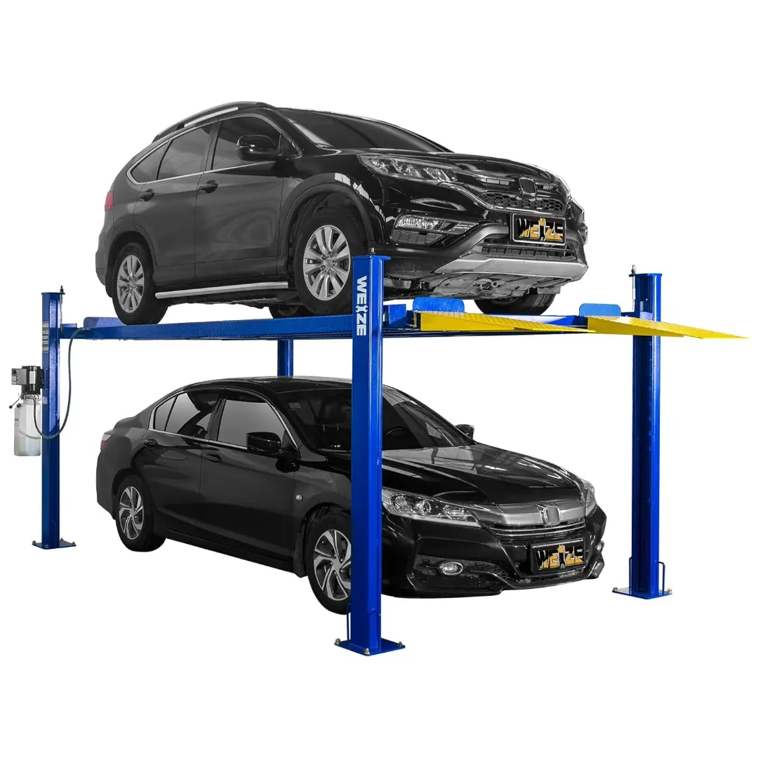 WZ Series 8,500 lbs 4-Post Car Lift with Caster Kits – Durable Auto Storage & Parking Lift for Home Garage