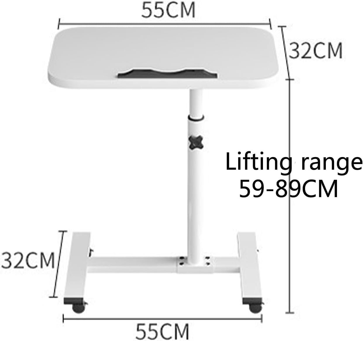 Overbed Table Height Adjustable Overbed Table Laptop Stand for Bed - Hospital Table Over Bed Desk with Standing Desk Feature, Suitable for Varying Bed Heights