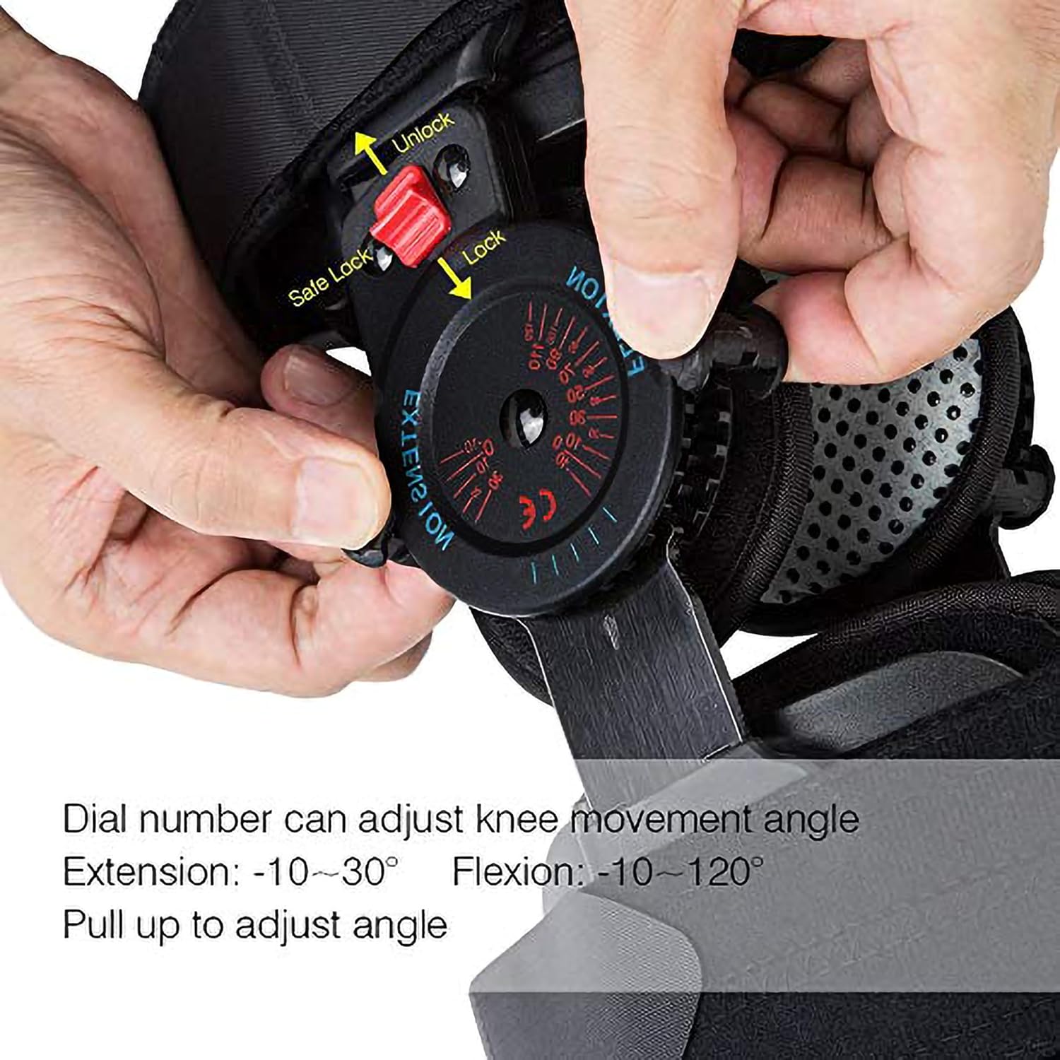 Medibot Hinged Knee Brace ROM Adjustable Post Op Knee Support Orthosis Immobilizer Protector for Left Leg and Right Leg, Both Men and Women