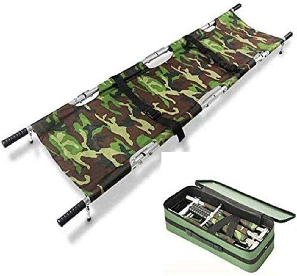 Portable Foldable Stretcher with Steel Support Bars - 330 lb Capacity for Hospital & Ambulance Use - Compact Emergency Rescue Equipment