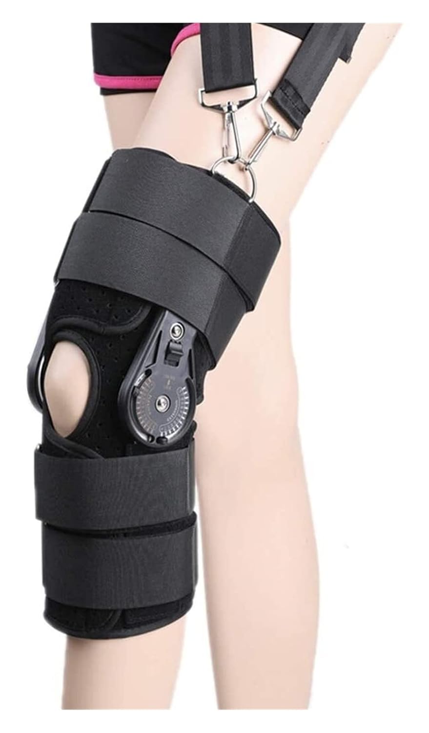 Adjustable Knee Brace Breathable Sports Protector Leg Sleeves Detachable Knee Orthosis Splint for Knee Stability Recovery Aid Tendonitis Pain Relief (