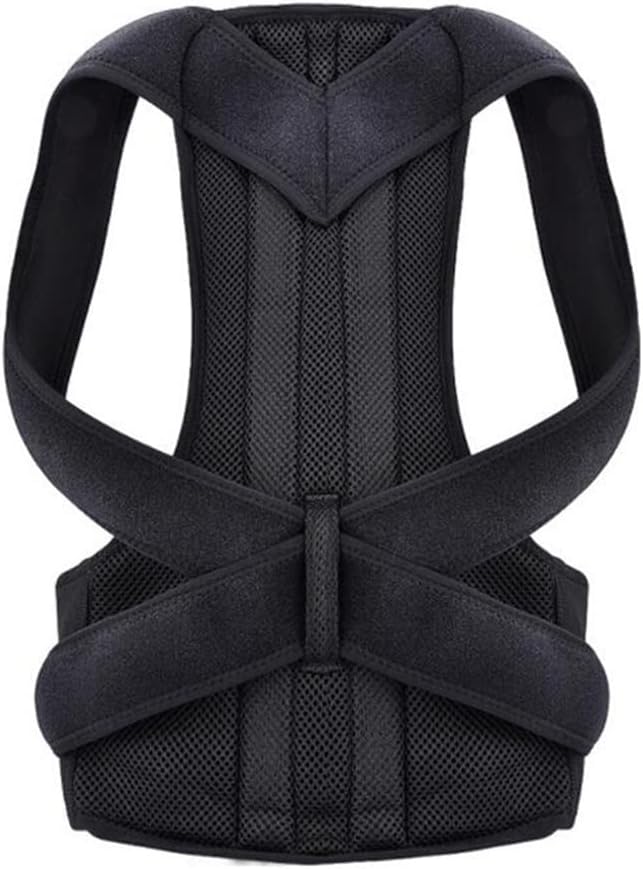 Back Waist Posture Adjustable Adult Belt Trainer Shoulder Lumbar Brace Spine Support Vest(L)