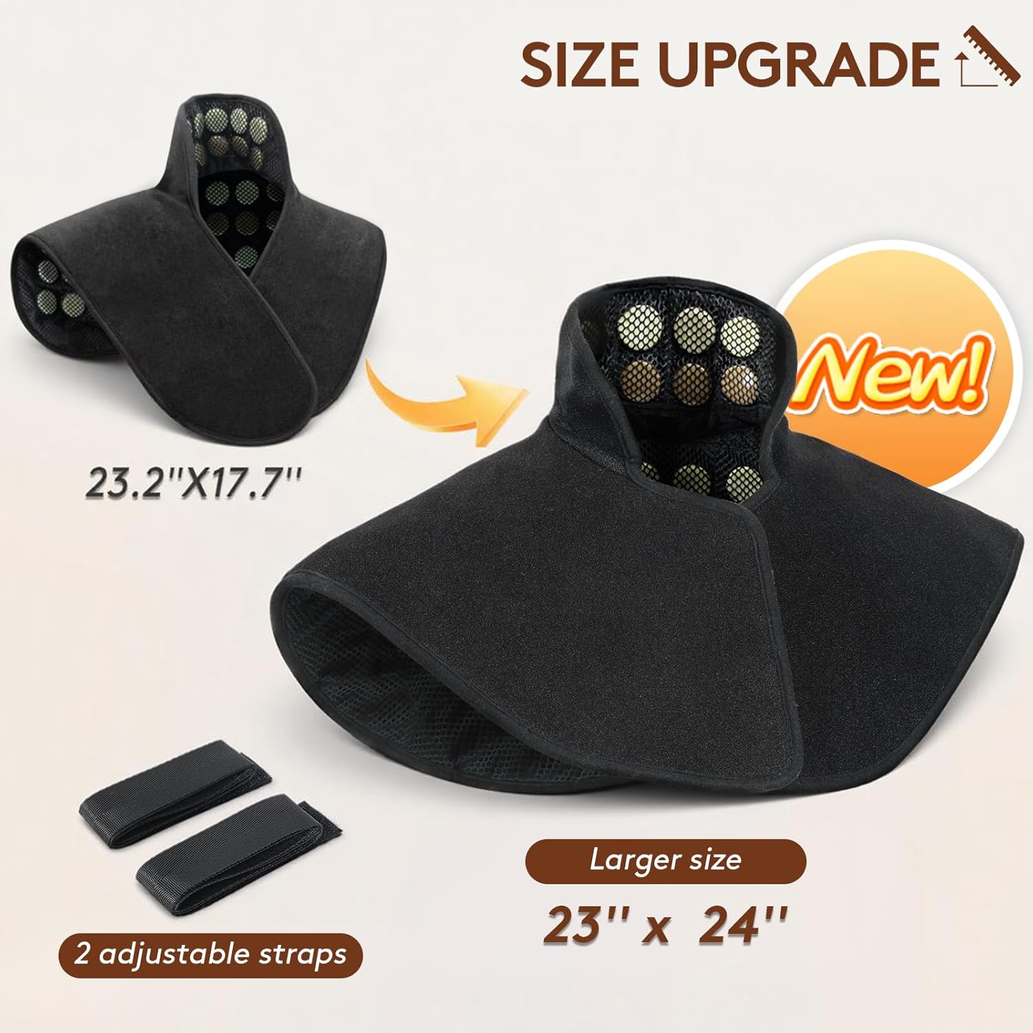 UTK Far Infrared Heating Pads for Neck and Shoulders and Back, Hot to 159℉, Gift for Men, FSA-HSA Eligible Shoulder Heating Pad with 66 Jade, 0-240 Min Auto Shut Off, Adjustable Size (23 x 24'')