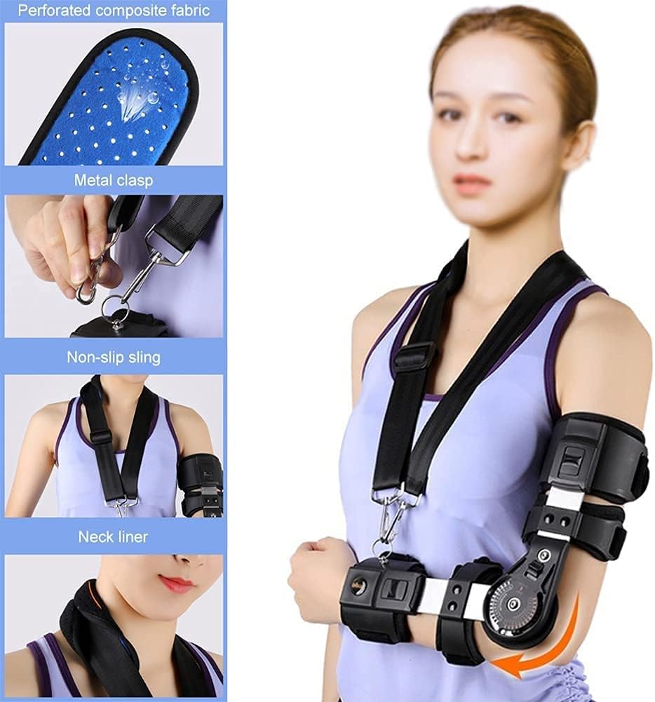 Fixed Elbow Brace Adjustable Elbow Joint Fixed Brace, Elbow Joint Training Arm Fixed Brace, for Tearing,Dislocation,Rehabilitation (Size : Left Hand)