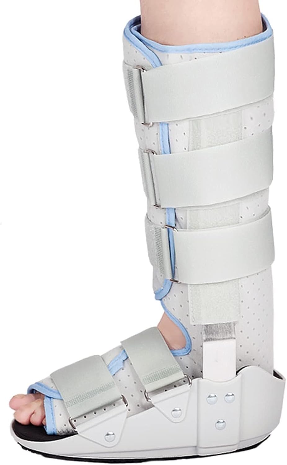 Fracture walking boot, Walking Boot Fixed Ankle Brace Strap Support Foot Orthosis Plantar Splint Brace Thick Sole Shock Absorption(Small)