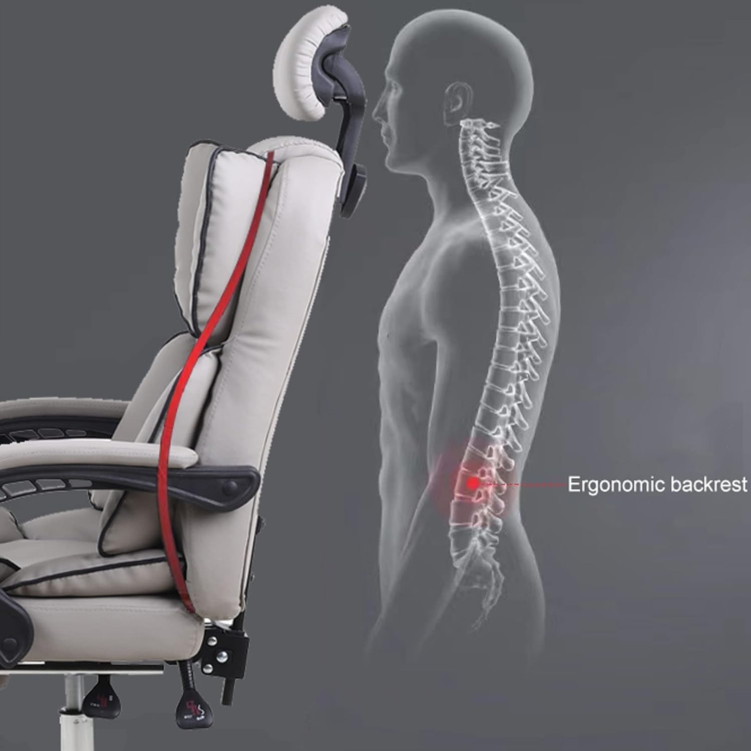 Office Chair Management Chair Leather Computer Chair Comfy Desk Chair with Adjustable Height,Arm and Back Support Gaming Chair,Pink-C