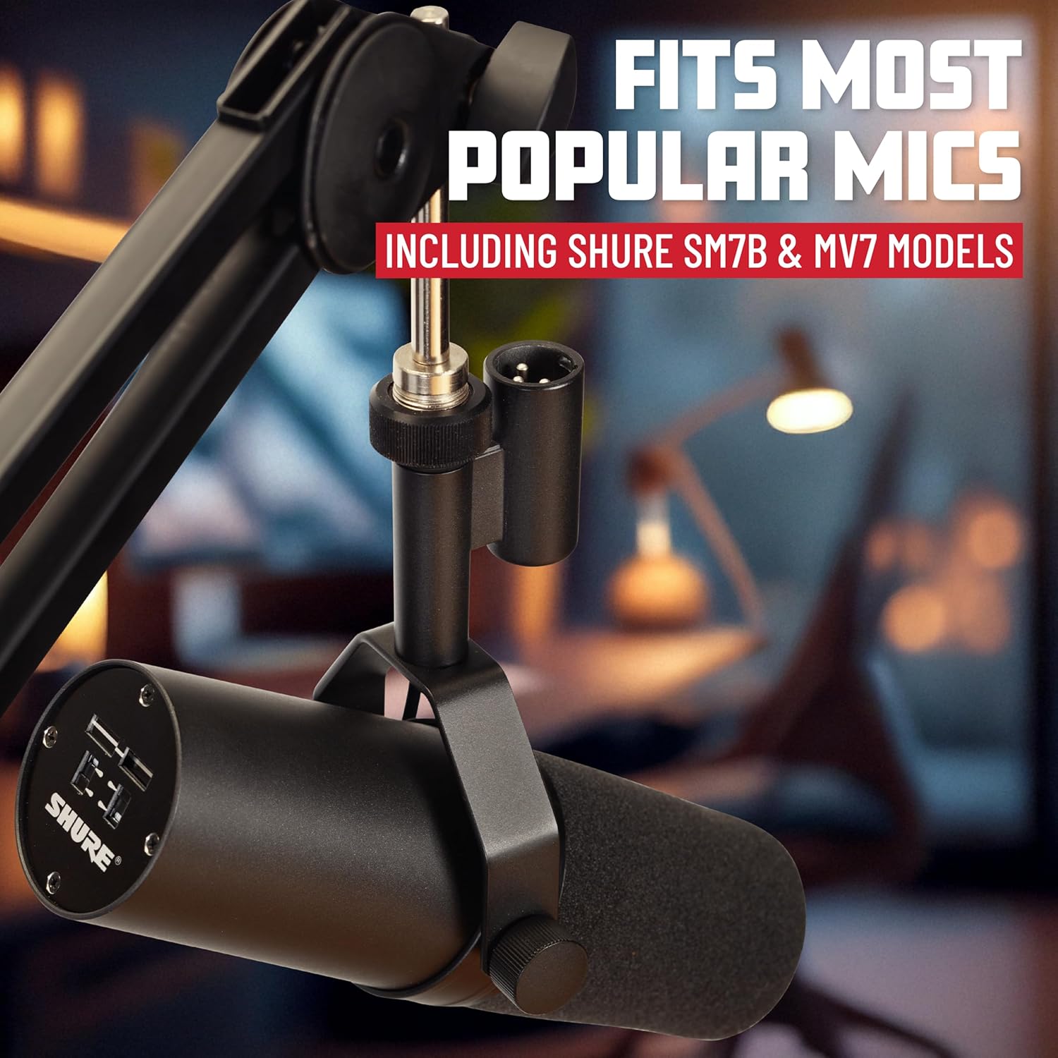 Gator Frameworks Deluxe Spring-loaded Desk-Mounted Microphone Boom Arm for Broadcasts, Podcasts, Content Creation, Live Streaming, & Similar Applications (GFWMICBCBM1000)