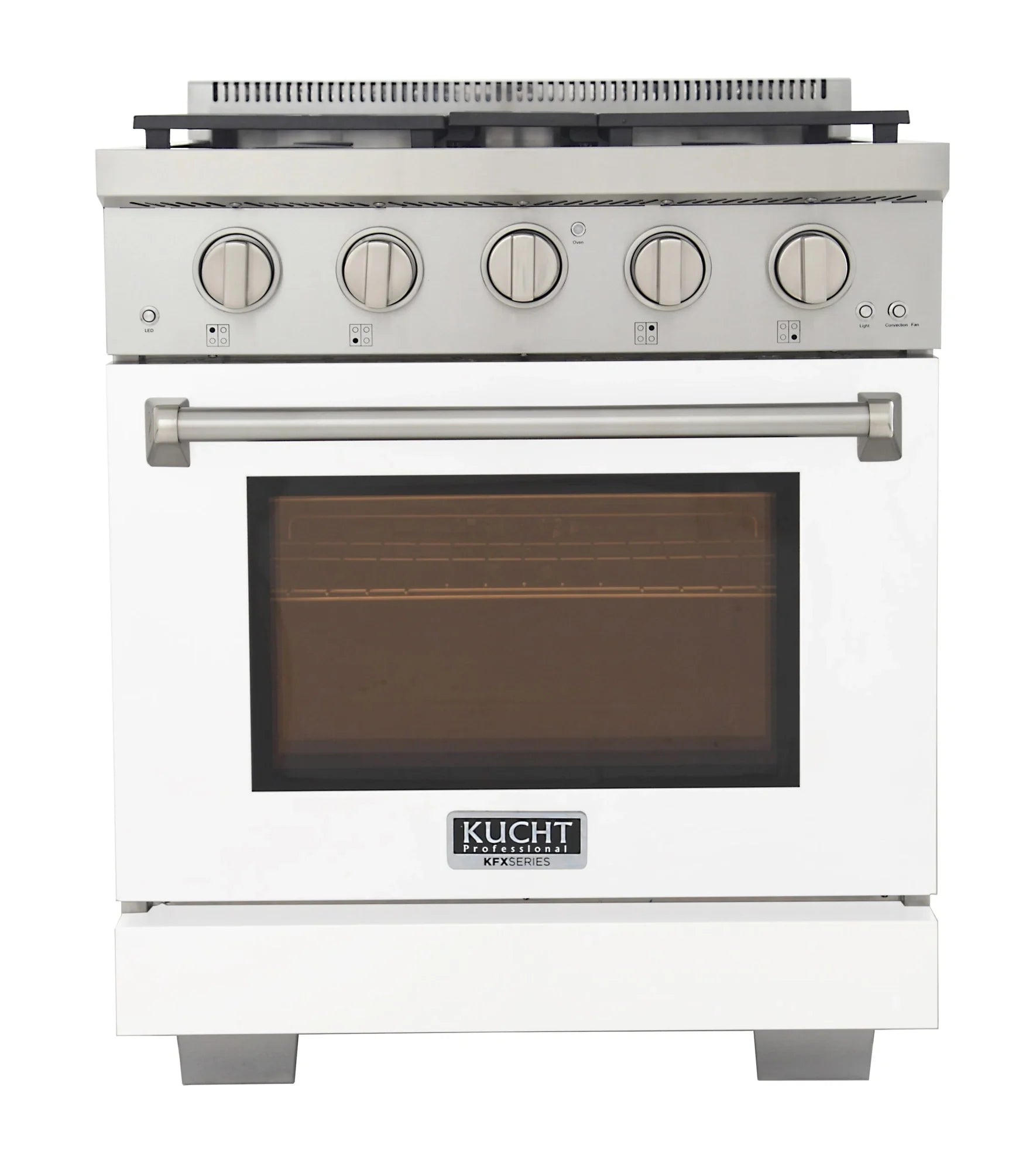 Kucht Professional 30-Inch 4.2 cu. ft. Propane Gas Range in White with True Simmer Burners (KFX3000X/LP-W)