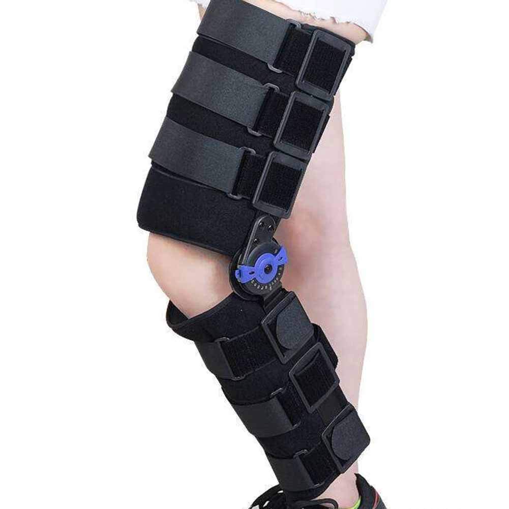 Knee Joint Orthosis Adjustable Hard Knee Ankle Brace Thigh Calf Ankle Lower Limb Support Rehabilitation Device(