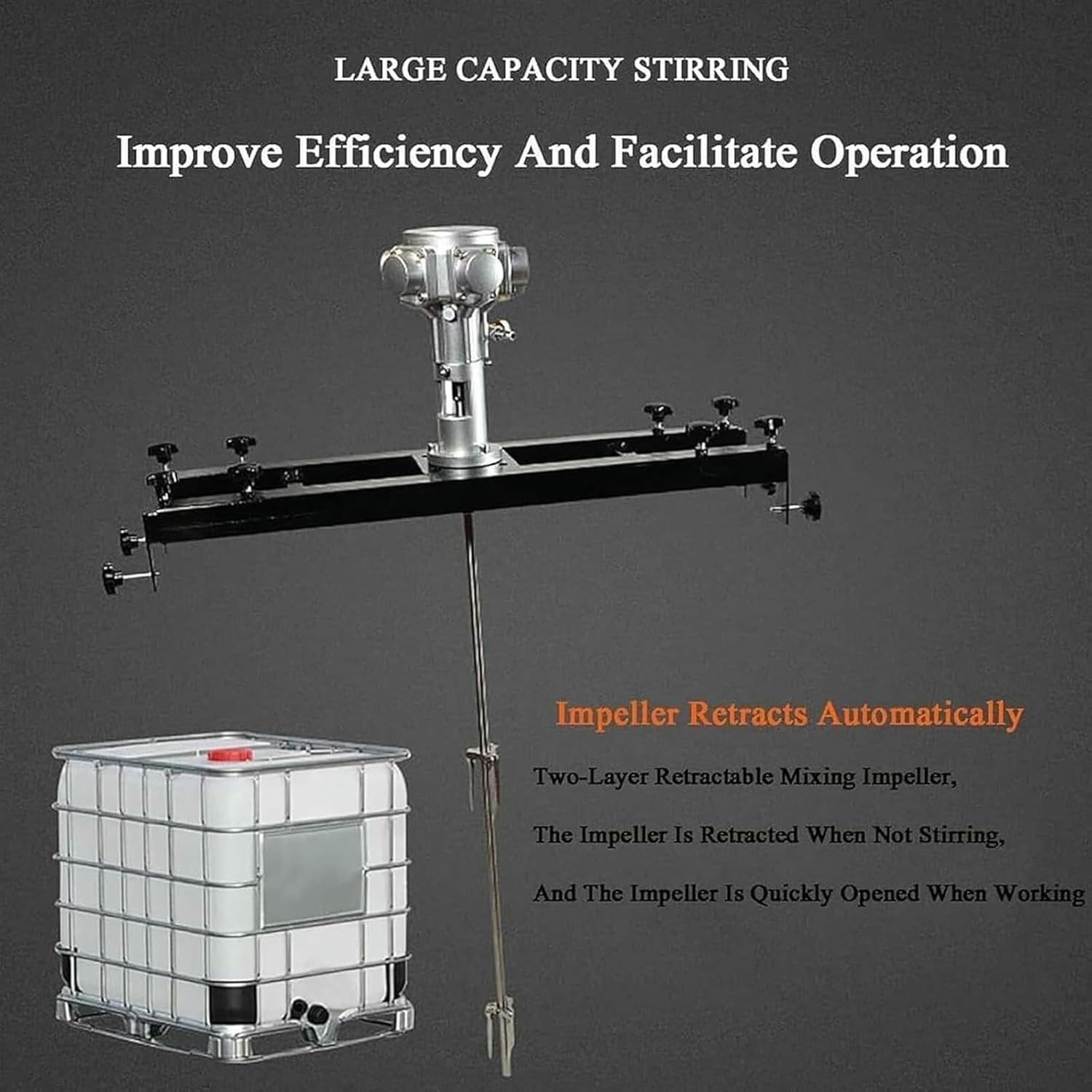 Air Agitator for IBC Tank 1 Ton/1000L Pneumatic Paint Mixer,Paint Stirring Machine,Folding Propeller,with Support Hanger, for Stirring Various Containers*