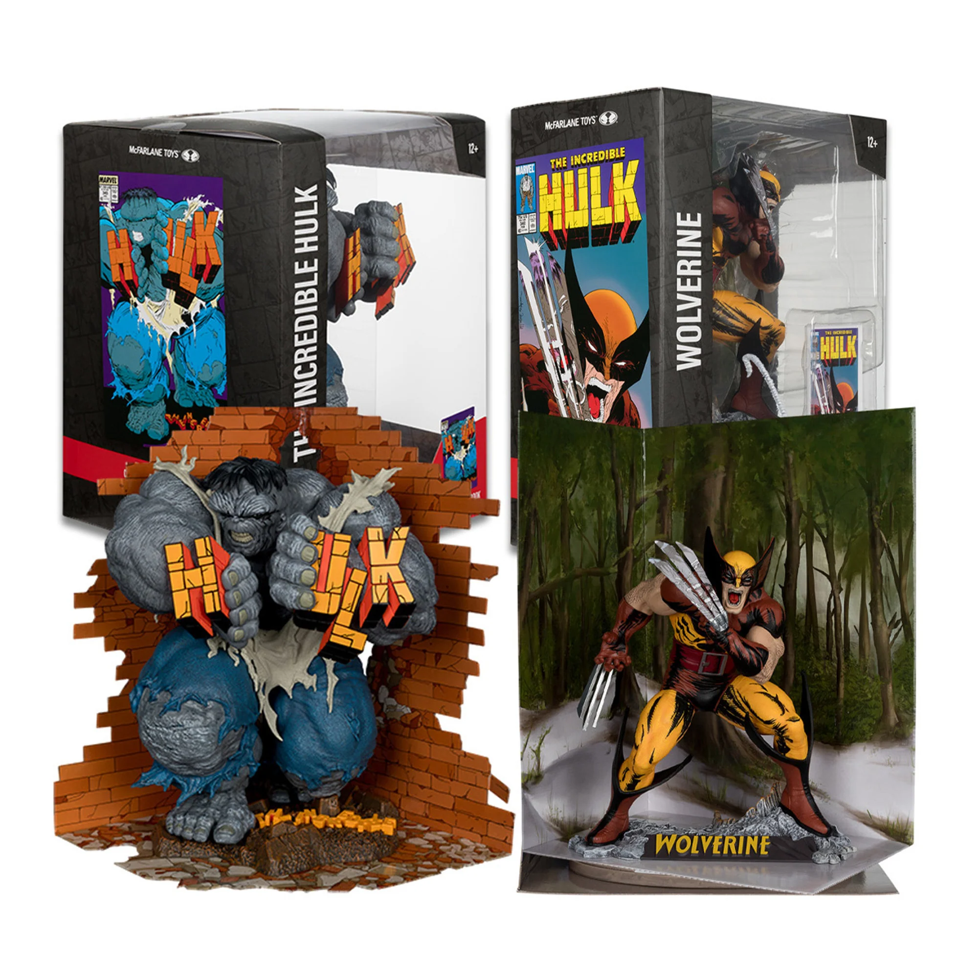 McFarlane Toys Marvel The Incredible Hulk Wolverine Collectible Figure Bundle