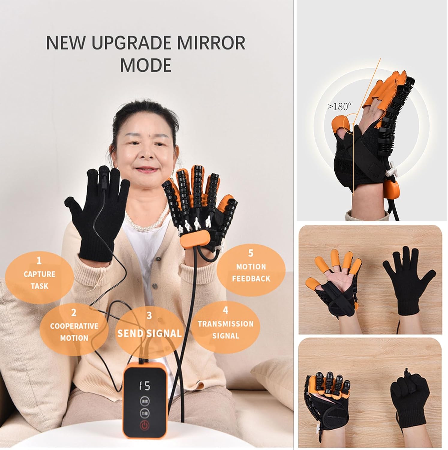 (Right+Left), Rehabilitation Robotic Gloves with Single Finger Training, Recovery Equipment for Hempiplegia Stroke Paralysis Arthriti Patient, Rehab Gloves for Hand Dysfunction Finger Orthosis