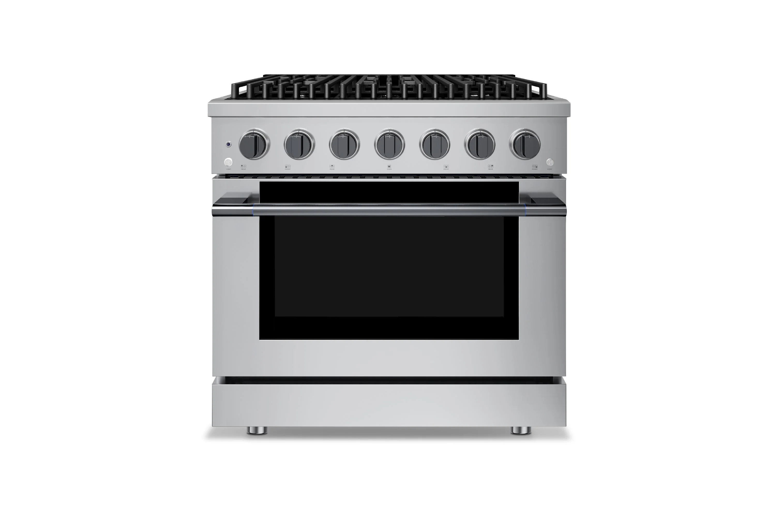Hauslane HausPro Series 36-Inch Gas or Dual Fuel Range with 6 Burners and Convection Oven in Stainless Steel